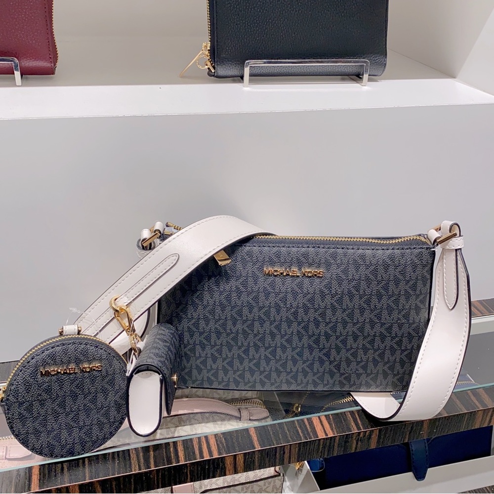 Michael Kors Jet Set Travel Small Logo Shoulder Bag with Pouches